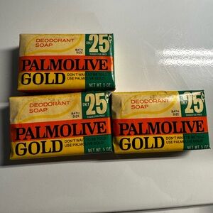 3 bars of vintage Palmolive gold bar soap